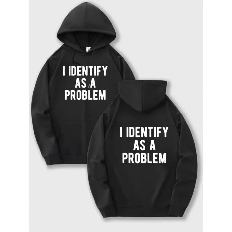 I Identify as a Problem Funny T Shirt 100 Cotton Heavyweight Unisex round Neck Tee Sizes S to XXXL Black