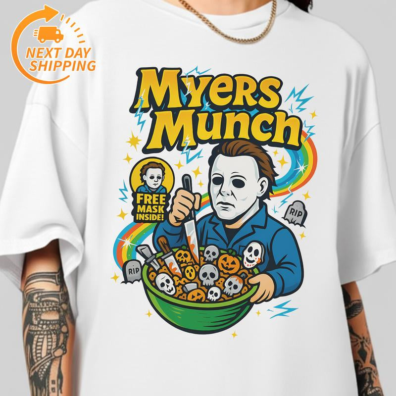 Halloween Horror Cereal Shirt, Horror Characters Tee, Halloween Movie Tee, Spooky Season