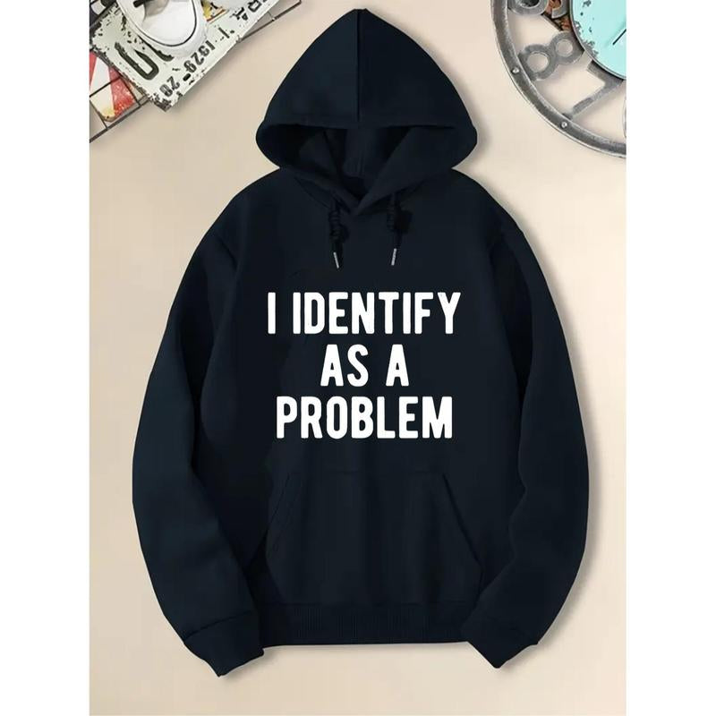 I Identify as a Problem Funny T Shirt 100 Cotton Heavyweight Unisex round Neck Tee Sizes S to XXXL Black