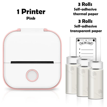 T02 Mini Thermal Printer Wireless Mini Pocket Printer, Adhesive Sticker Printer for DIY, Journal, Student Birthday Gift