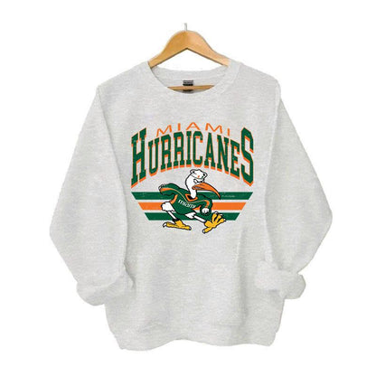Retro Football College Football Mascot Crewneck Sweatshirt Classic Menswear Tops Cotton Sweaters Sport Fabric Casual Embroidered